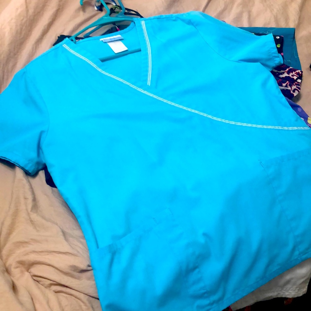 Blue scrub top